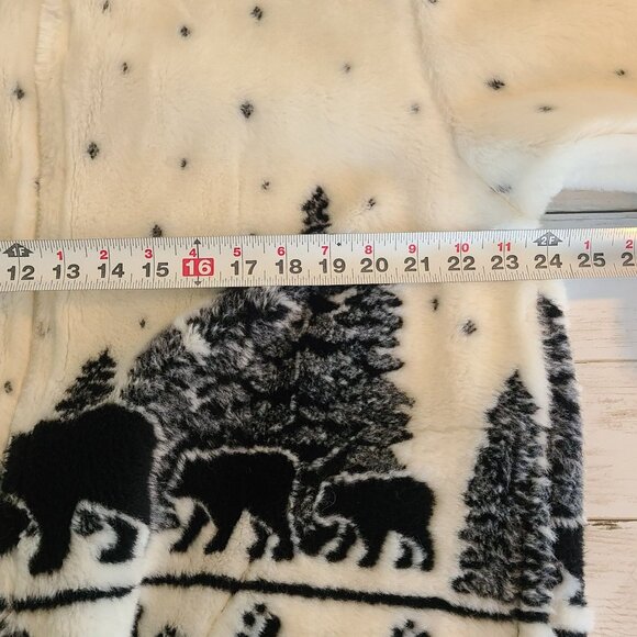 Vintage Andrea Faye Fleece Jacket Fleece Bears Winter Trees Cozy Zippered XXL - Picture 5 of 10